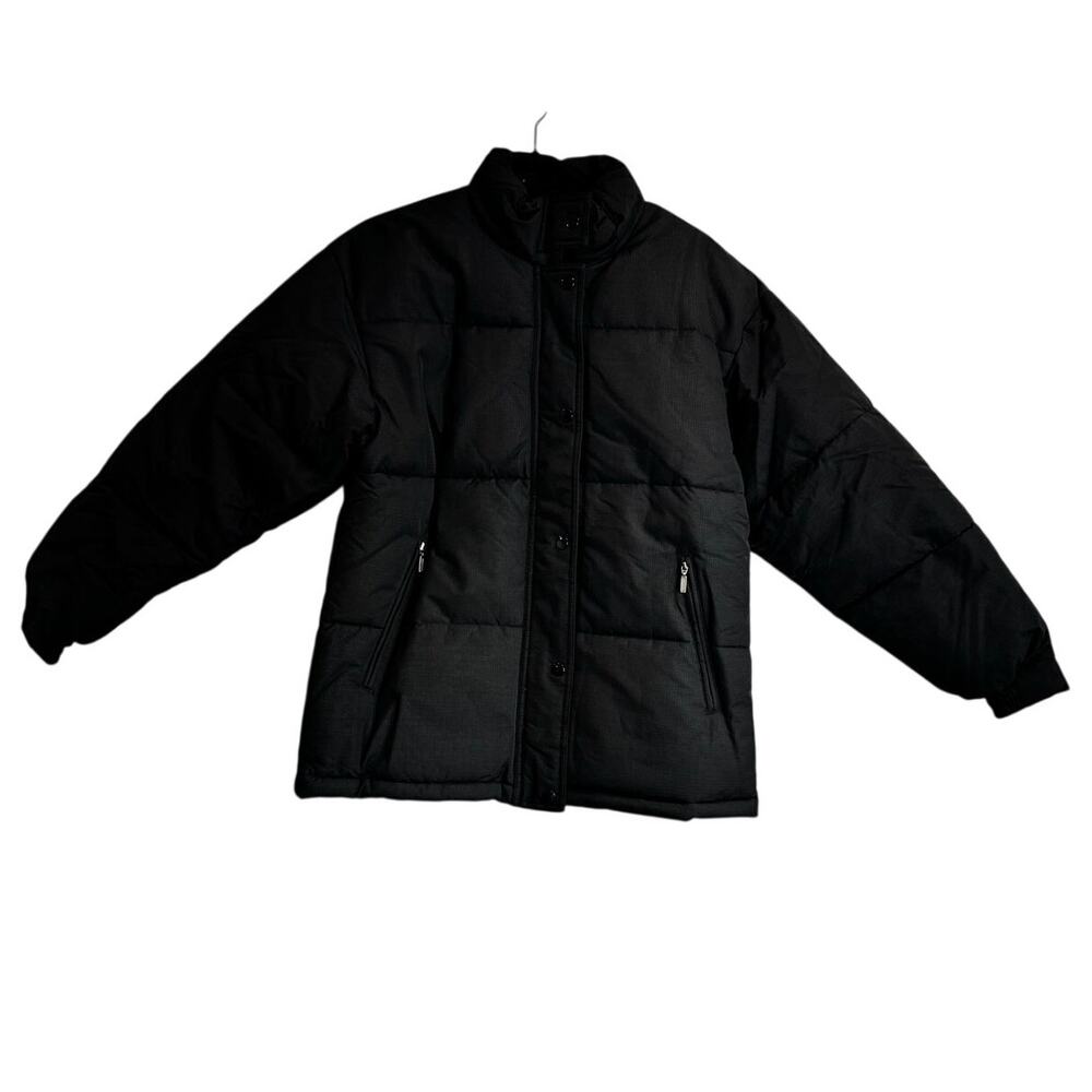 J.Crew Signature Black Cozy Puffer Jacket PrimaLoft Filling Retro Sporty XXS - Picture 2 of 8